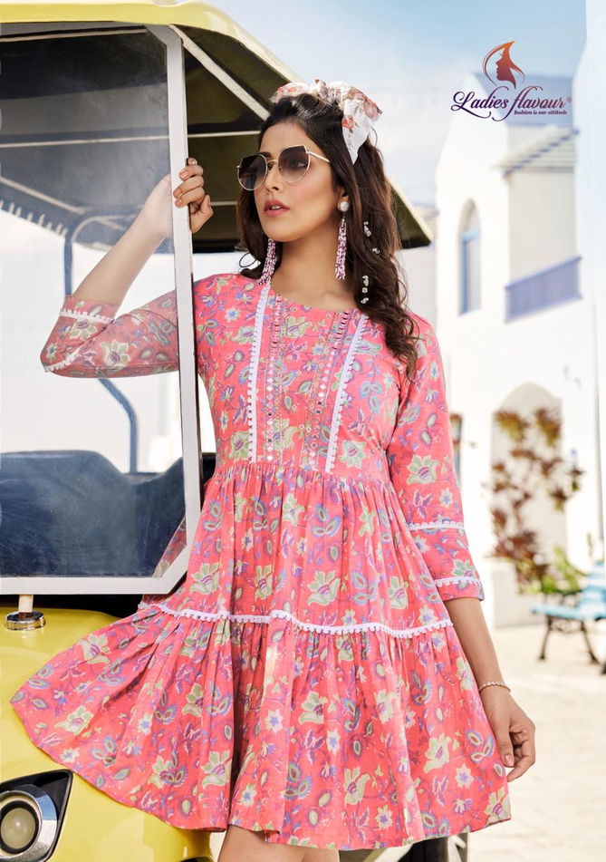 Aeliza Vol 1 By Ladies Flavour Designer Tunics Style Short Kurti Wholesale Price In Surat